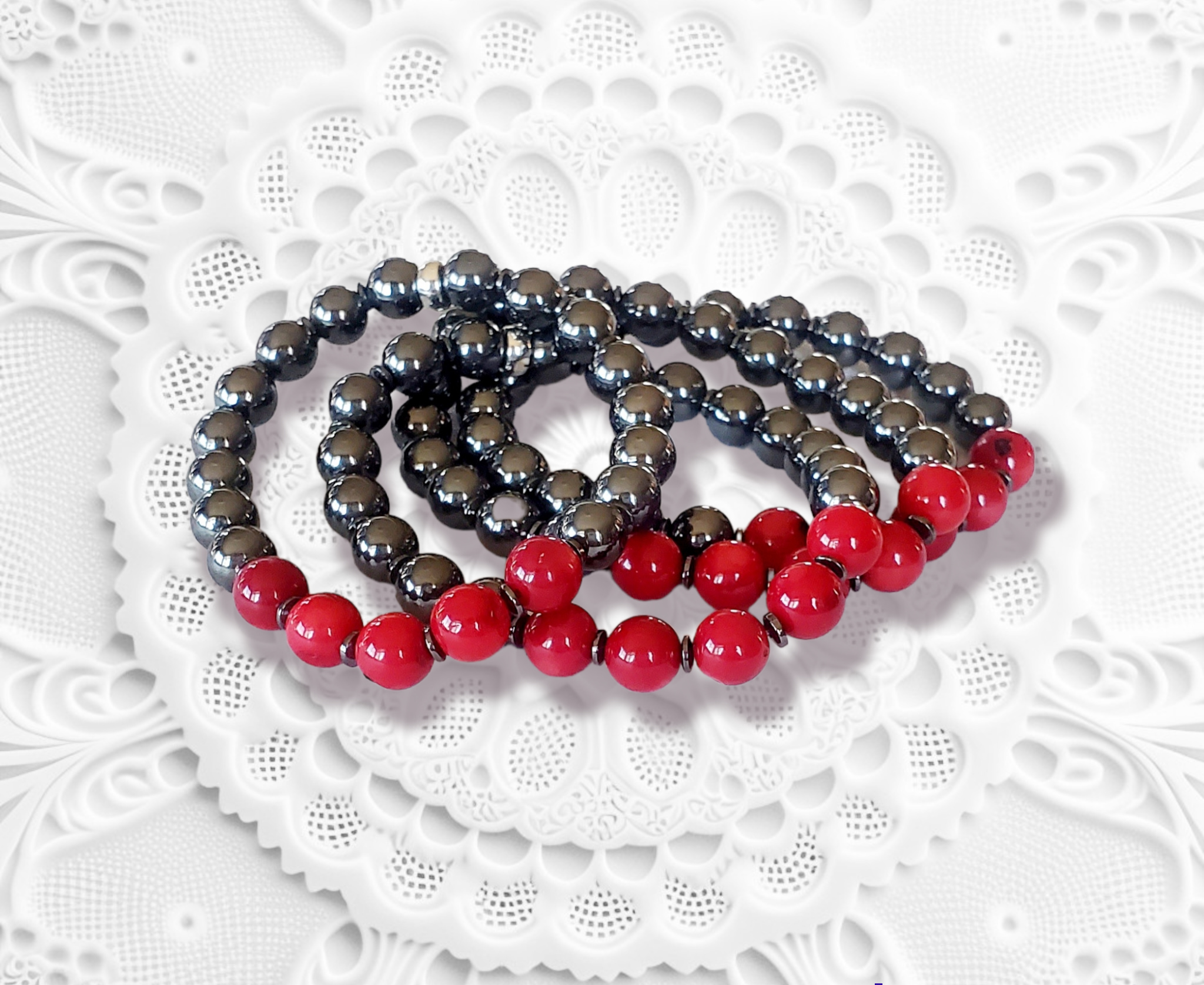 Red Coral Morningstar Heart Bracelet (AASSB-00030) – Aldrich Art Jewelry